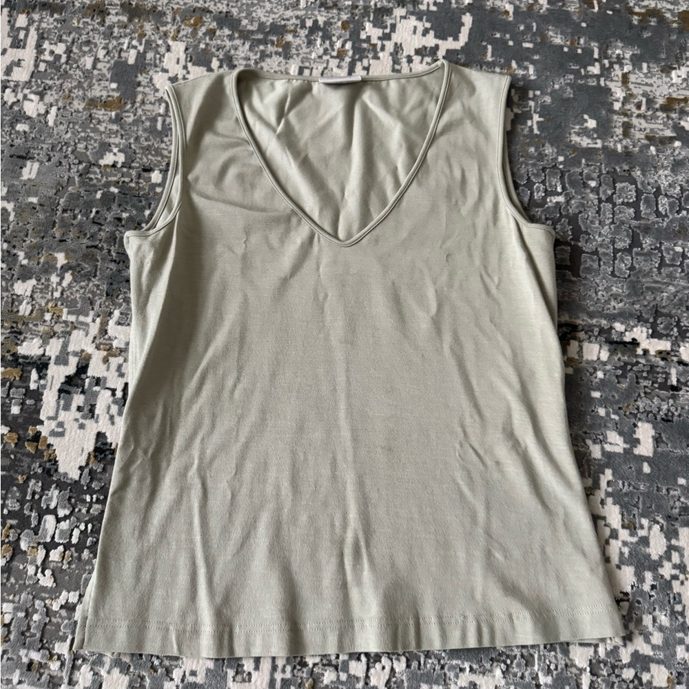 Akris Green Fitted Tank Top